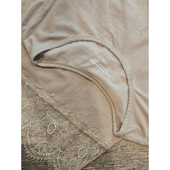 Soft surroundings beige lace trim long sleeve fitted tunic shirt womens medium - Picture 5 of 5